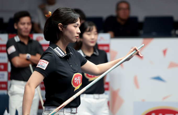 하림이 박정현의 활약 속에 PBA 팀리그 4라운드 첫승을 챙겼다. 사진은 하림에서 활약 중인 박정현. /사진=프로당구협회(PBA) 제공
