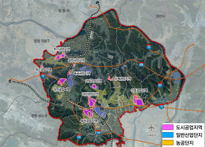 김해 공업지역 현황도./사진=경남도