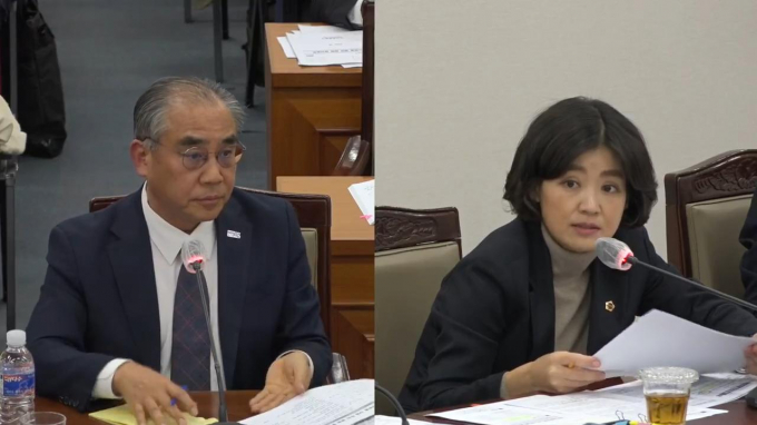 김효정 의원(오른쪽)이 17일 부산관광공사 행정사무감사를 진행하고 있다./사진=부산시의회