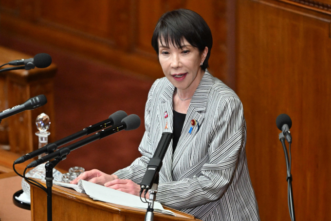 일본 집권 자민당과 연립 여당 일본유신회가 중의원(하원) 의원 정수를 9% 이상 줄이는 데 합의했다. 사진은 다카이치 사나에 일본 총리가 도쿄 국회의사당에서 발언하고 있는 모습./사진=뉴스1