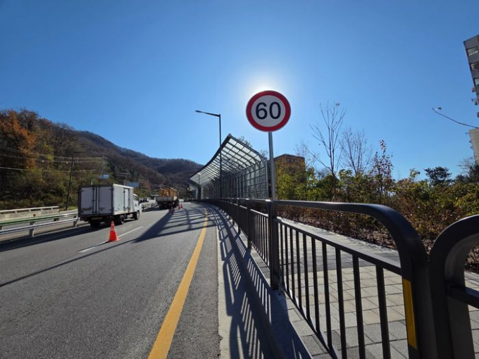 제한속도를 60km로 상향한 순환로·수정로 구간. /사진제공=성남시