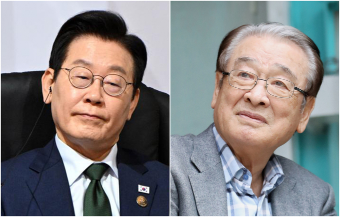 이재명 대통령이 배우 이순재 별세와 관련해 자신의 페이스북에 "대한민국 문화예술계의 큰 별, 이 선생님의 명복을 기원한다"고 글을 올렸다. 사진은 지난 23일(현지시각) 이 대통령이 남아프리카공화국 요하네스버그 엑스포 센터에서 열린 G20 정상회의 제3세션에 참석한 모습과 배우 고 이순재가 2018년 3월28일 영화 '덕구'와 관련해 인터뷰하는 모습. /사진=뉴시스(G20 조직위원회 제공), 뉴시스 