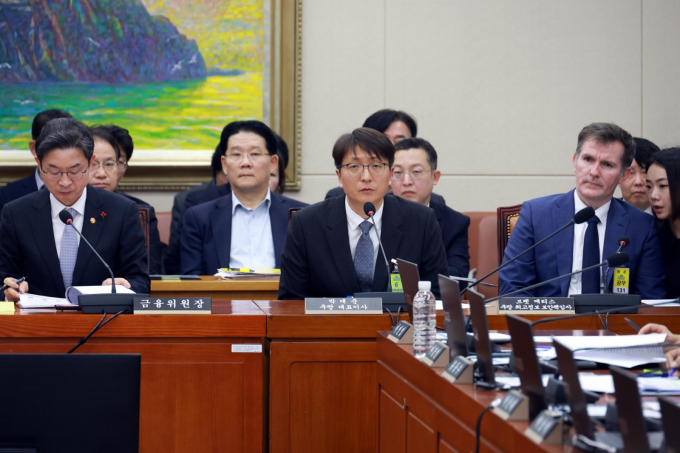 박대준 쿠팡 대표이사가 3일 서울 여의도 국회에서 열린 정무위원회의 쿠팡 개인정보 유출 관련 현안질의에서 의원 질의에 답하고 있다. /사진=뉴시스