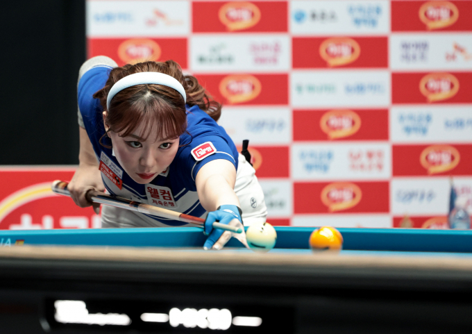 김예은이 캄보디아 특급 스롱 피아비를 잡고 준결승에 진출했다. 사진은 웰컴저축은행에서 활약 중인 김예은. /사진=프로당구협회(PBA) 제공