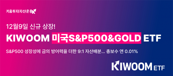 키움운용이 'KIWOOM 미국S&P500&GOLD ETF'가 유가증권시장에 신규 상장한다고 8일 밝혔다. /사진제공=키움투자자산운용