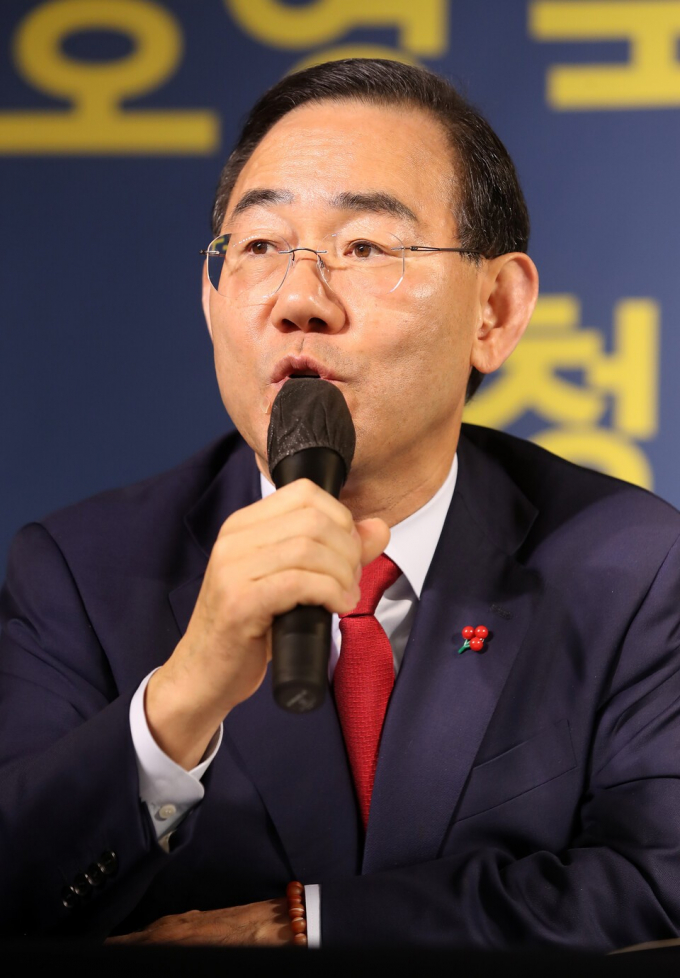 주호영 국회 부의장이 8일 대구아트파크에서 열린 대구경북중견언론인모임인 아시아포럼21 제147회 릴레이 정책토론회에 참석해 발언하고 있다./사진제공=아시아포럼21