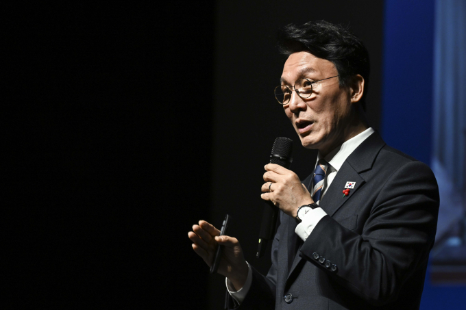 김민석 국무총리가 이재명 대통령이 정원오 서울 성동구청장을 공개 칭찬한 것에 관해 "개인적 소회를 자연스럽게 올린 것이 확대 해석되는 것"이라고 전했다. 사진은 지난 4일 김 총리가 광주 서구 서빛마루 문화예술회관에서 광주시민들을 대상으로 국정설명회를 하는 모습. /사진=뉴시스(광주·전남사진기자단)