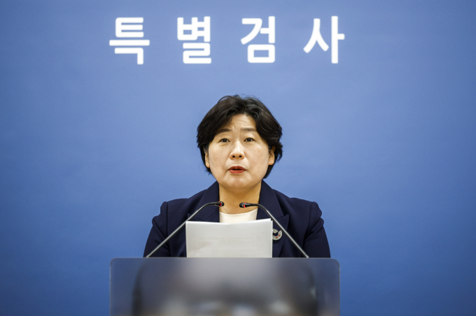 12·3 비상계엄 관련 내란·외환 의혹을 수사 중인 조은석 특별검사가 오는 15일 최종 수사 결과를 발표한다. 사진은 지난 7일 박지영 내란특검 특검보가 서울 서초구 서울고검에 마련된 내란특검 사무실에서 브리핑하는 모습. /사진=뉴시스