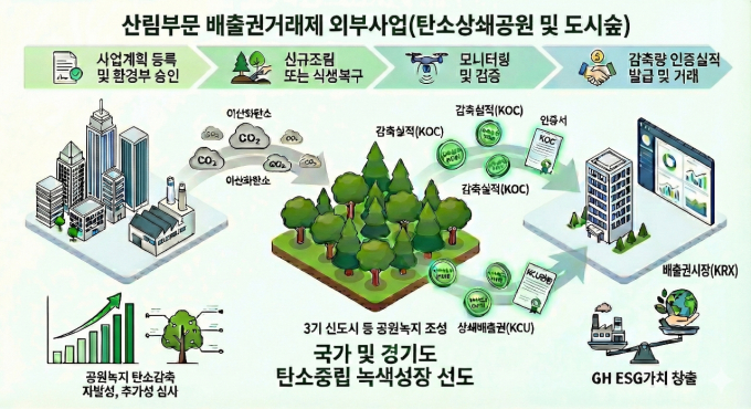 GH가 정부에 등록을 완료한 배출권거래제 외부사업 개념도./사진제공=GH