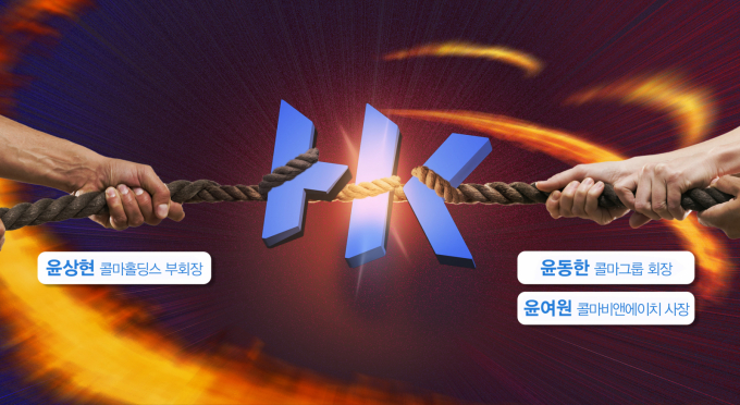 한국콜마 창업주 윤동한 회장이 아들 윤상현 콜마홀딩스 부회장을 상대로 제기한 주식 반환 청구 소송 2차 변론이 열렸다. 양측 법률대리인은 증인 채택을 두고 신경전을 벌였다. /그래픽=강지호 기자 
