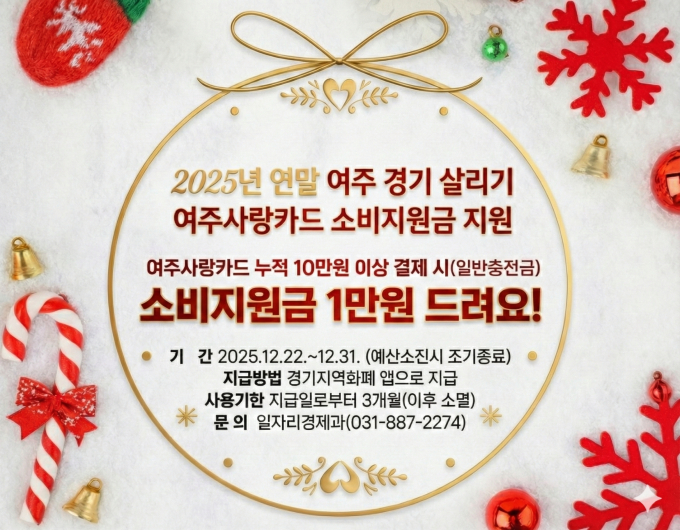 '여주사랑카드 소비지원금'안내문. /사진제공=여주시