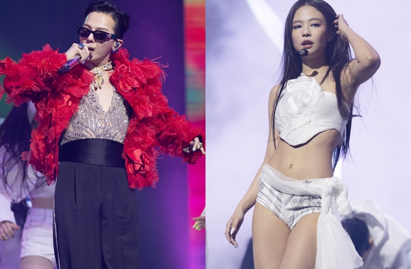  '2025 MMA(Melon Music Awards·멜론뮤직어워드)' 대상의 영예는 가수 지드래곤과 제니가 안았다. 사진은 가수 지드래곤괴(왼쪽) 제니 모습. /사진=MMA 2025 