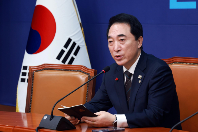 지난 14일  서울 여의도 국회에서 현안 기자간담회를 하고 있는 박수현 더불어민주당 수석대변인. /사진=뉴스1