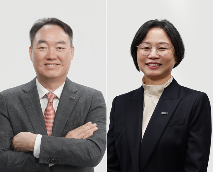 보령이 임원 인사를 단행했다. 사진은 부사장으로 승진한 정웅제 영업부문장(왼쪽)과 박경숙 생산품질부문장. /사진=보령