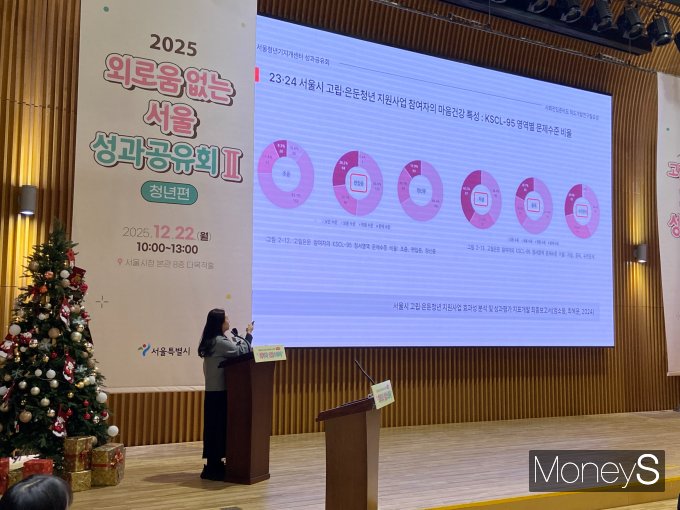 고립·운둔생활의 가장 큰 문제는 심각성을 자각하기 어렵거나, 빠져나오기 힘들다는 점이다. 이 때문에 세분화된 지원이 필요하다. 사진은 발표를 진행하는 엄소용 연세대 교수. /사진=최성원 기자