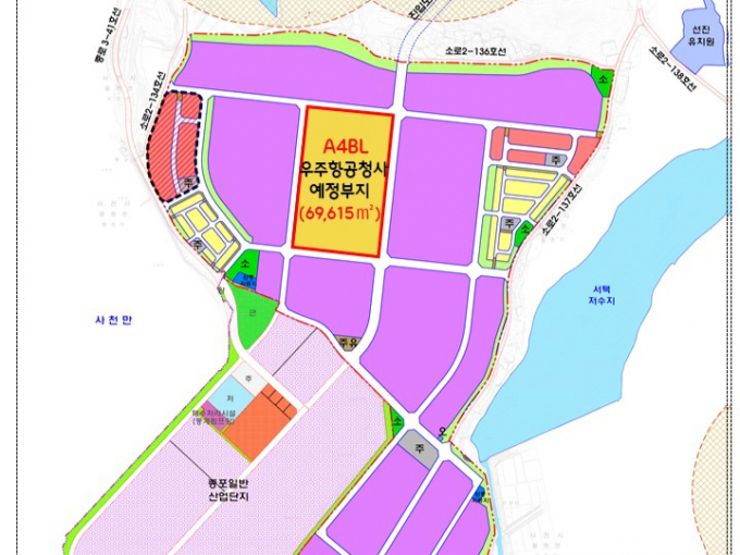 한국토지주택공사(LH)가 경남우주항공 국가산업단지 내 본청사(우주항공청사) 건립 공사를 맡았다. 사진은 경남우주항공산단 우주항공청사 예정부지 위치도. /사진=LH