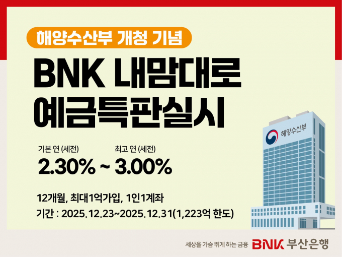 부산은행 해수부 개청 기념 내맘대로 예금 특별판매 홍보문/사진=부산은행