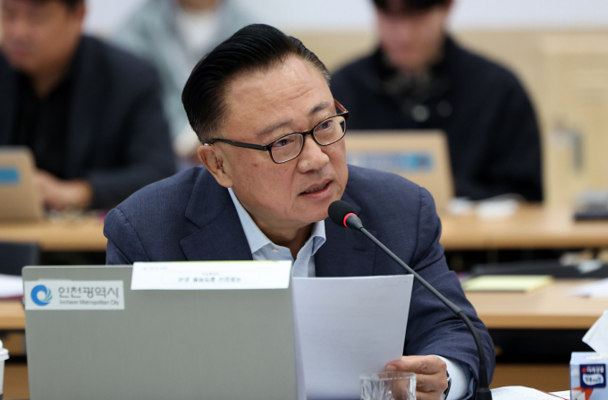 지난 10월20일 인천광역시청에서 열린 국회 행정안전위원회의 인천광역시에 대한 국정감사에서 질의를 하고 있는 고동진 국민의힘 의원. /사진=뉴시스