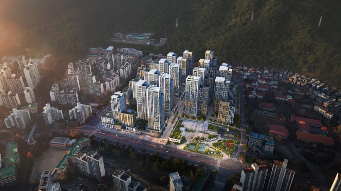 경기 군포 산본 선도지구 2곳(9-2구역, 11구역)이 1기 신도시 최초로 특별정비계획 결정 및 특별정비구역 지정 절차를 완료했다. 사진은 군포산본 9-2구역 조감도. /사진=LH