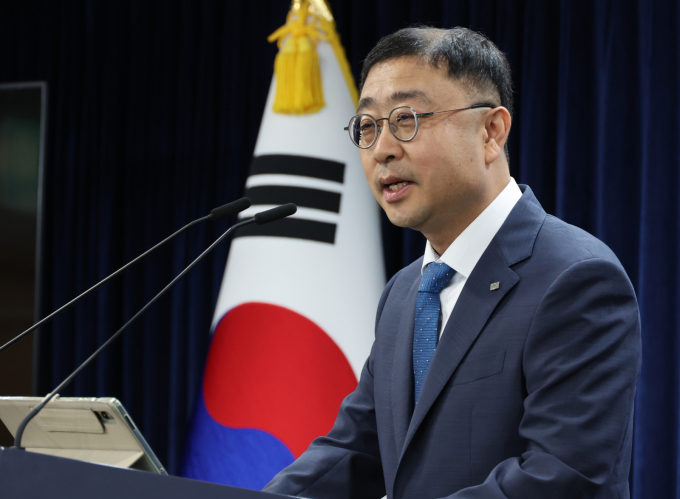 송상훈 과학기술정보통신부 정보통신정책실장이 지난 8월 4일 서울 종로구 정부서울청사에서 국가대표 인공지능(AI)을 개발할 5개 정예팀에 네이버클라우드, 업스테이지, SK텔레콤, 엔씨 AI, LG경영개발원 AI연구원 등 최종결과 발표를 하고 있다. /사진=뉴시스
