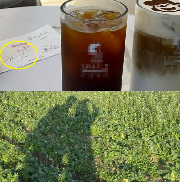 펜싱 선수 오상욱과 모델 하루카 토요다의 열애설이 재점화됐다. 사진은 하루카 토요다가 공개한 사진 속 오상욱 사인과(위) 그림자 모습. /사진=하루카 토요다 인스타그램 