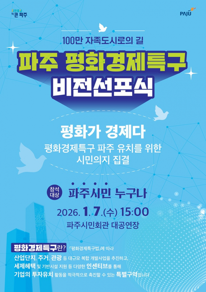  '파주 평화경제특구 비전선포식'포스터. /사진제공=파주시